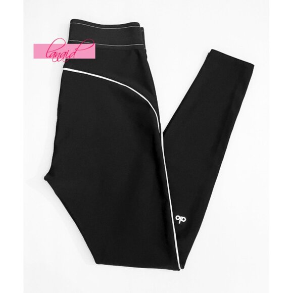 Alo Airlift High-Waist Suit Up Leggings Black Hi-Rise Waisted Tights Striped XS - Picture 9 of 11